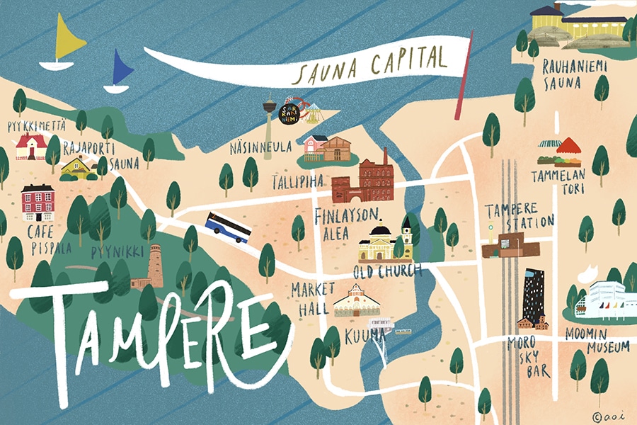 タンペレ観光マップ